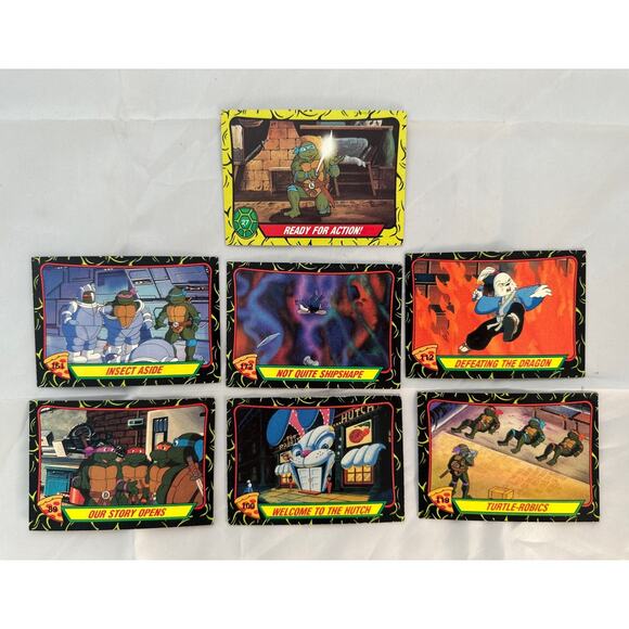 Lot Of 7 Topps 1989 2nd Series Collectable Cards Teenage Mutant Ninja Turtles - Picture 1 of 8